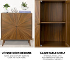 ZYBT Modern Sideboard Buffet Cabinet with Crafted Door, Mid Century Accent Storage Console Table, Farmhouse Cupboard Wood Bar Cabinet for Living Room Kitchen Office Dining Room Entryway