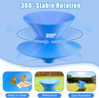360° Rotating Gyro Chair, 24" One-Piece PE Spun Chair with Non-Slip Textured Surface, Spinning Top Chairs for Home, Backyard, Recreation Room & Commercial (Blue, Small)