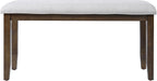 38-inch Small Upholstered Dining Bench, Vintage Wooden Bench Indoor, Entry Way Bench with Cushion, Farmhouse Rectangular Ottoman for Kitchen Bedroom End of Bed and Hallway (Beige+Brown)