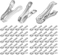 50PCS Garden Clips, Stainless Steel Greenhouse Clamps, Strong Grip Greenhouse Clips, Metal Clips for Netting, Shade Cloth, Plant Cover on Garden Hoops or Greenhouse Hoops by EGYPAMID