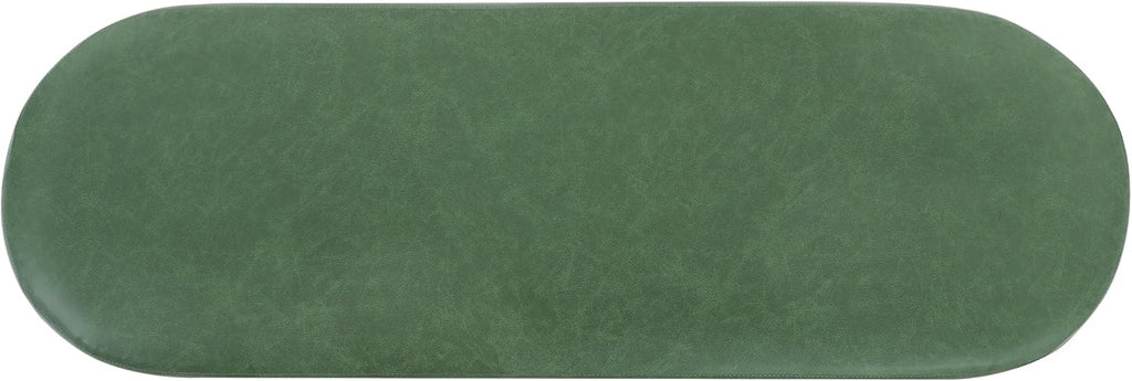 Christopher Knight Home Roland 48" Faux Leather Upholstered Dining Bench, Wooden Entryway Bench, Long Sofa Footstool for Living Room, Bedroom End of Bed Bench, Green+Black