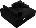 95" L-Shaped Cloud Sectional Couch, Right Facing Modular Compressed Sectional Sofa with Chaise Lounge, Plush Corduroy Corner Sofa for Living Room