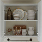 Timechee White Modern Kitchen Pantry Storage Cabinet with Wall Cupboard Set, Wall Pantry Cupboard with Tilt Out Trash Can Cabinet, Storage Shelves, Kitchen Buffet Sideboard Set for Dining Room