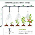 Greenhouse with Watering System, 10x7x7 Outdoor Greenhouse with 6 Mesh Windows and 1 Door, Easy Water and Irrigate Plants Green House (Green, 10x7x7 ft w/ Irrigation System)