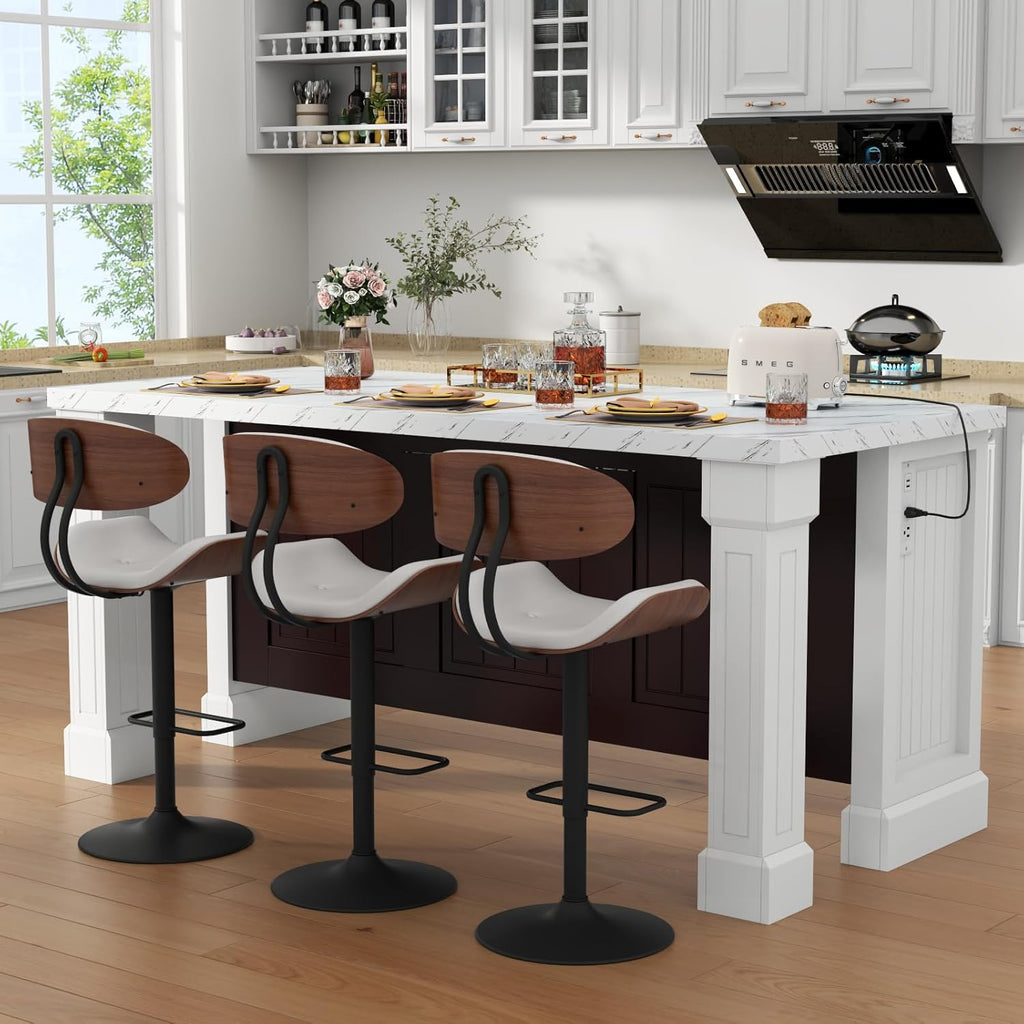 Gyfimoie 71" Large Imitation Marble Dining Table with Roman Column,36" H Island Table with Charging Station,Mordern Kitchen Island,Home Bar Unit for Home Kitchen, Living Room, Balcony, Basement