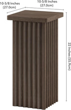 Henn&Hart 11" Fluted Modern Square End Table, Ribbed Side Table, Nightstand for Living Room, Office, Family Room, or Bedroom, Heritage Oak