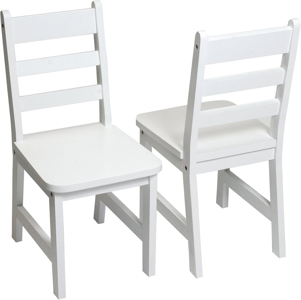 Lipper International Child's Round Table with Shelf and 2 Chairs, White