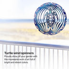 VP Home Tribal Turtle Kinetic Wind Spinners for Yard and Garden Wind Spinner Outdoor Metal Large Hanging Turtle Decor 3D Garden Art Wind Sculpture Spinners Kinetic Art Lawn Ornaments, 12x15 inches