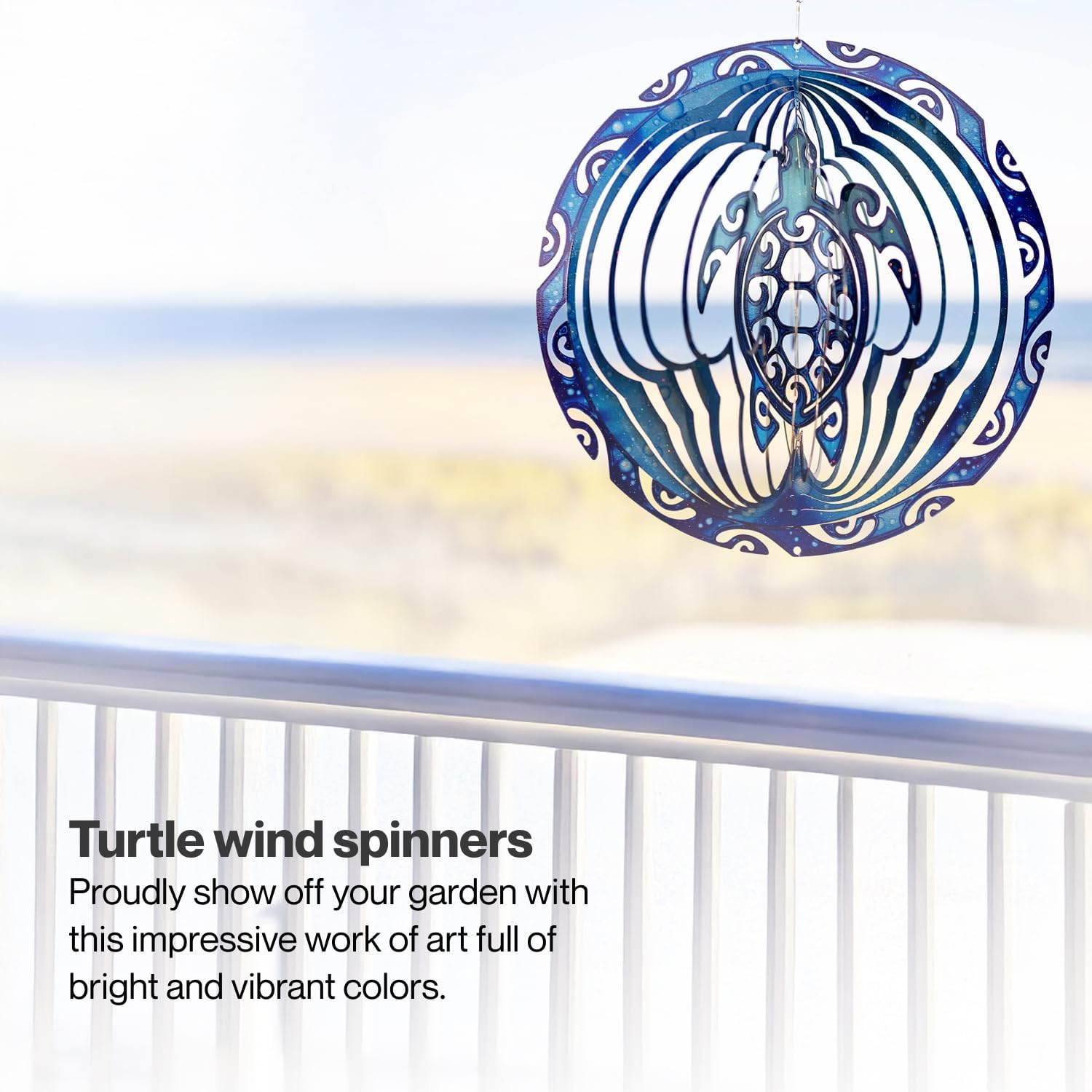 VP Home Tribal Turtle Kinetic Wind Spinners for Yard and Garden Wind Spinner Outdoor Metal Large Hanging Turtle Decor 3D Garden Art Wind Sculpture Spinners Kinetic Art Lawn Ornaments, 12x15 inches