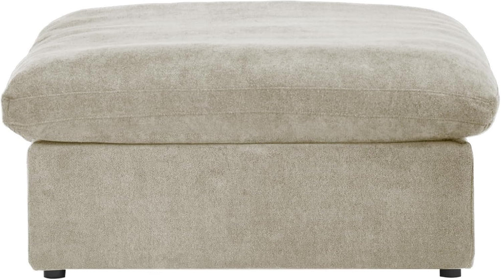JACH Storage Ottoman for Living Room, Cushion Cover Removable, Minimalist Footstool, Breathable Storage Ottomans for Living Room Apartment (Khaki)