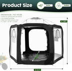 Porayhut Pop Up Greenhouse Tent,Portable Large Walk-in Plant House 10’X10’ ,Indoor Outdoor Gardening Plant Sunshine Room with PVC Mesh Cloth Cover for Protecting Plant from Cold Frost & Birds