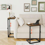 7-Level Adjustable C-Shaped End Table, Small Side Table for Couch, Sofa TV Tray Table for Living Room, Bedroom, Bedside ET-SA-BRW1