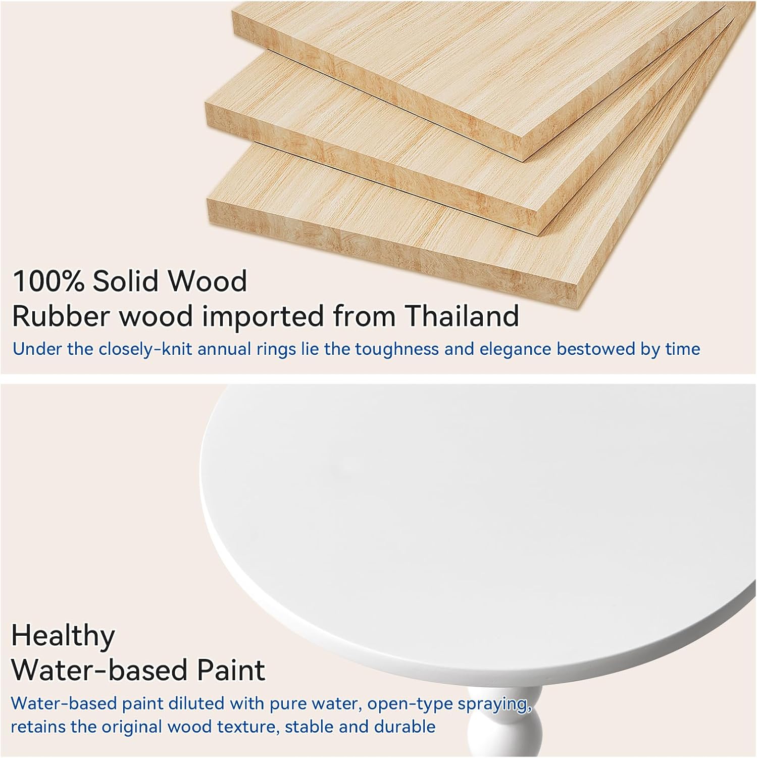 Aibiju Side Table, Wood Round Drink Table, Small End Table, Weighted Base Pedestal Table for Living Room, Bedroom, Modern White YD-RST001W