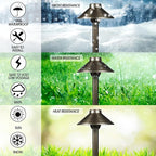 LED Pathway 124 Landscape Lights - 12V Solid Brass Low Voltage LED G4 3.5W 2700K Bulb Outdoor Mushroom Security Garden Patio Deck Pool Area Lights