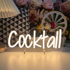Cocktails Table Neon Sign Desk Lamp Led Beer Bar Neon Lights for Wall Decor Man Cave Club Bedroom Hotel Pub Home Bar Sign Shop Bedroom Home Room Decor Christmas Party Warm White USB Powered 30×13.8 CM