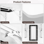 Neoaider Wall Mounted Folding Desk 23.6” x 15.7”, Drop Down Table with Metal Collapsible Brackets, Folding Wall Table for Small Spaces, Home, Office, Kitchen, Laundry Room-White