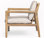 Elountik Acacia Wood Patio Club Chair Set of 2 with Cushions, Outdoor Armchairs for Patio Seating, Light Teak