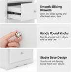POWERSTONE 6-Drawer Storage Cabinet, 53 Inch Tall Wooden File Cabinet with Metal Pull Handles, Multi-Functional Office Supplies Organizer for Home Office, Living Room, Hallway, Entryway, White