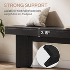 Tribesigns Wooden Entryway Bench, 47" Farmhouse Indoor End of Bed Bench, Long Dining Benches Seat for Bedroom, Dining Room, Hallway, Foyer (Black)