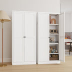 Kitchen Pantry Cabinet, 61" Metal Pantry Storage Cabinet with Doors and 4 Adjustable Shelves, Tall Cabinet for Living Room, Pantry, Bathroom, Kitchen, Assemble Required