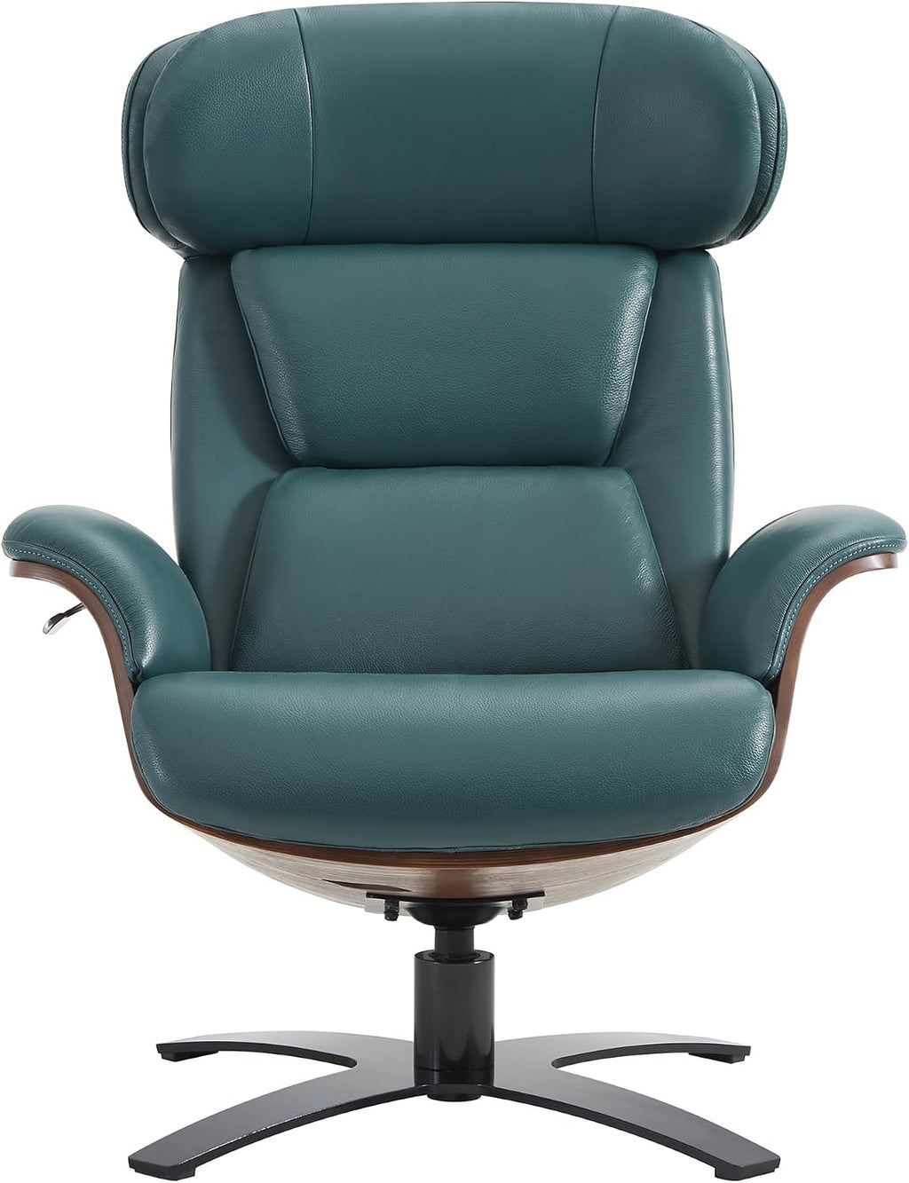 CHITA Genuine Leather Reclining Swivel Accent Chair with Ottoman, Teal | Eames Swivel Chair with Adjustable Backrest and Headrest for living Room & Office, 34.3"Dx31.1"Wx39.4"H, 350 Lbs Capacity