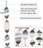 Metal Bird Scare Discs Set-Highly Reflective Double-Sided Bird Reflectors,Extra Sparkly Wind Spinners Outdoor Garden Decor, Bird Devices Deterrent to Scare Birds Away from Yard Patio Farm