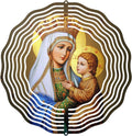 Crown Virgin Mary Wind Spinner, Metal Wind Spinners Outdoor Indoor, Religious Jesus Christ Garden Decor for Outside, Stainless Wind Spinners for Yard and Garden 10 inch 3D (25.76X25 CM)