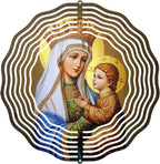 Crown Virgin Mary Wind Spinner, Metal Wind Spinners Outdoor Indoor, Religious Jesus Christ Garden Decor for Outside, Stainless Wind Spinners for Yard and Garden 10 inch 3D (25.76X25 CM)