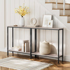 HOOBRO 29.5" L Narrow Console Table, 8.7" D Small Entryway Table | Sofa Table Behind Couch with 2-Tier Storage Display Shelves for Hallway, Foyer, Living Room, Bedroom