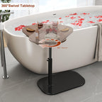 Solid Wood C Shaped Side Table for Sofa/Bed, Adjustable Height C Shaped End Table Metal Base, 360°Swivel/Flip Top Couch Tables That Slide Under, Small Spaces Laptop Stand Coffee Table (Wood)