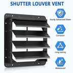 16 Inch Aluminum Automatic Shutter Louver Vent (No Fan Blades and Motor) for Home Attics, Workshops, Barn, Greenhouse