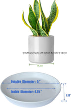 4 Pack of Plant Saucer, 5 inch Glazed Ceramic Plant Tray, Deep Drainage Tray for 4 Inch Flower Pot,Plant Dish Plate to Catch Water for Indoor & Outdoor