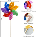 IilLittle 10 Pack Rainbow Pinwheel, No Assembly Required, Pinwheels for Kids, Pinwheels for Yard and Garden, Kids Party Decoration, Lawn Decoration, Picnic Party Decorations