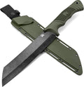 ODENWOLF W Machete - Survival Machete Full Tang with Sheath - Strong D2 Steel Knife Machete for Cutting Trees, for Yard Work, and for Bushcrafting and Big Tactical Knife with TPE-Handle
