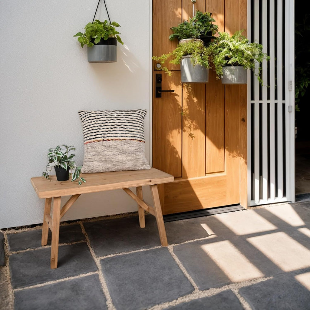 SwallowLiving 30" Solid Wood Entry Bench - Rustic Farmhouse Style Hallway Seating for Living Room, Dining Room Entryway - Handcrafted Natural Finish