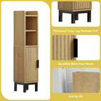 FerniTry Small Bathroom Storage Cabinet, Corner Narrow Toilet Paper Floor Cabinet with Door and Shelves,Bathroom Organizer with Adjustable Shelf, for Small Spaces (Oak)