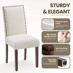 MALOL Velvet Dining Chairs Set of 2, Upholstered Kitchen Chairs with Thick Cushion & Solid Wood Legs, Adjustable Foot Pads, Elegant Chairs for Dining Room/Kitchen/Living Room