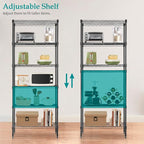PayLessHere 6-Shelf Adjustable Standing Shelf Storage Shelf Wire Shelving Unit Metal Shelves Unit Shelving 13" W X 23D X 59 "H,Black