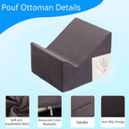 Version that Modern Pouf Ottoman,Relax Stool,Floor Poufs for Couch | Foot Rest for Under Desk at Work.With Washable Cover.For Living Room,Bedroom,Patio,Perfect to Rest Your Feet (Dark Grey)