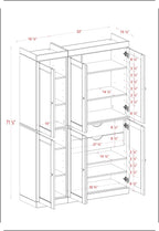 Palace Imports Solid Wood Kitchen Pantry Cabinet - 71.5" Tall x 48.5" Wide - Freestanding Storage Pantry w/ 2-Drawer Kit & Adjustable Shelves - Mocha, Renewable Eco-Friendly 100% Wood, Made in Brazil