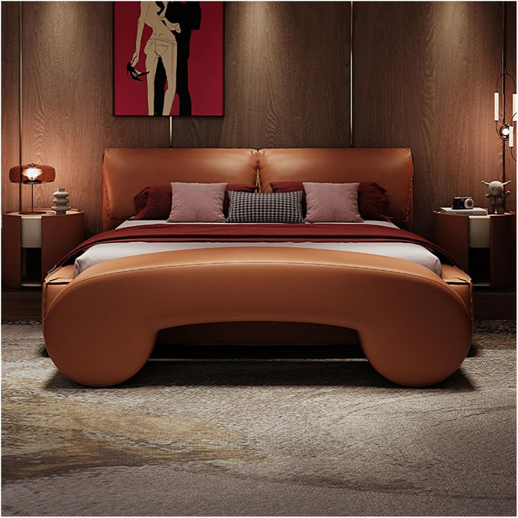 Modern Faux Leather Bench, Creativity Bedroom Benches Footrest Stool, for End of Bed, Indoor for Entryway Living Room Entryway(Brown,180 * 50 * 40cm)