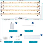 LED Grow Light Strips for Indoor Plants Full Spectrum 3500K, 192 LEDs Plant Light Bar with 3/9/12H Timer, 10 Dimmable Levels for Seedling Succulent, 13 Inches, 4 Head