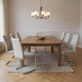 Leather Dining Chairs Set of 8, Modern Upholstered Living Room Chairs with Sliver Metal Legs, Cesca Chair with Armless, Suitable for Kitchen, Bedroom, Living & Dining Room, Light Gray