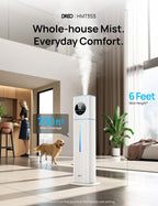 Dreo 11L Smart Humidifier Large Room 700 ft², 100H Cool Mist Air Humidifiers for Bedroom, Top-Fill Self-Cleaning Tank, 26dB, Auto Mode, Aroma Box, RGB Light, Remote & APP Control, Baby, Plant, Blue