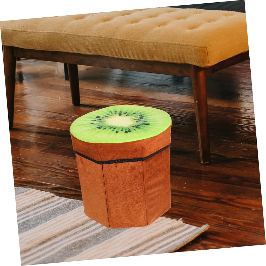 COLLBATH Fruit Stool Box Storage Folding Seat for Living Room Bedroom Boys and Girls' Room Fruit Stool