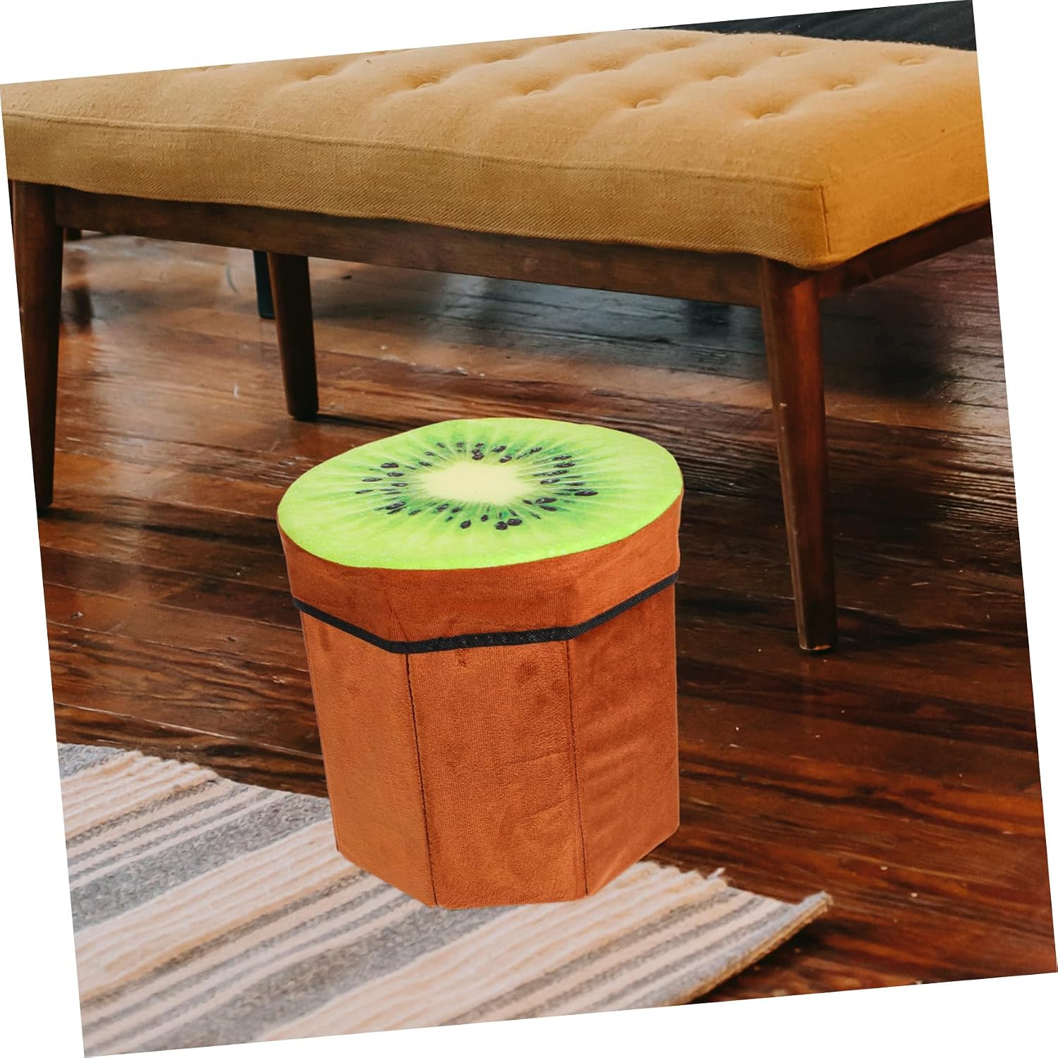 COLLBATH Fruit Stool Box Storage Folding Seat for Living Room Bedroom Boys and Girls' Room Fruit Stool