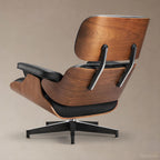 Top Grain Leather, Mid Century Chaise Lounge Chair Indoor, Chair with Ottoman, Reading Chair, Leather Accent Chair, Modern Arm Chair, Classic Design, Heavy Duty Base Support for Living Room, Walnut
