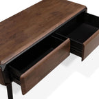 Furniture of America Nazaen Modern 2-Piece Coffee Table Set, Rich Walnut | Solid Wood 48-inch Coffee Table and 25-inch End Table with Drawers and Splayed Legs for Living Room, Home Office