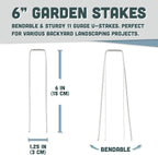 Squirrel Products Galvanized Steel Redrawn Garden Stakes, 6 Inch Lawn Staples, 11 Gauge Stakes, 2.9mm 15x2.5x15cm – 50 Pack