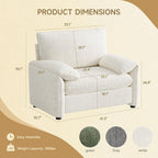 ONBRILL Oversized Accent Chair, 41 Inch Chenille Fabric Armchair, Beige | Comfy Single Sofa Chair with Padded Arms, Pocket Spring Cushion, Modern Reading Chair for Living Room, Bedroom, Apartment